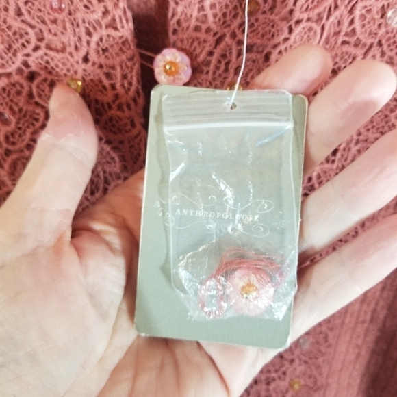 Y2j moth Anthropologie beaded jeweled cardigan sweater new - Picture 8 of 11